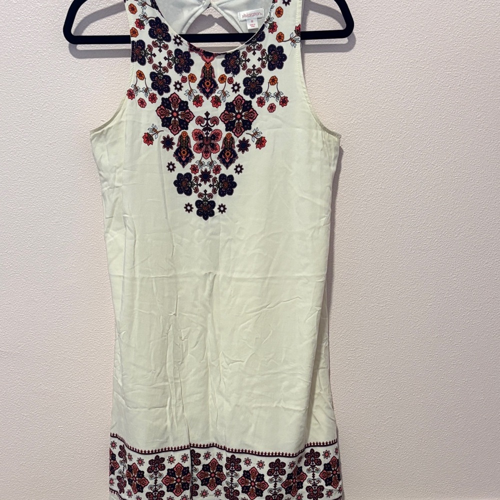 Xhilaration Cream Dress with Floral Accents